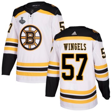 Authentic Adidas Youth Tommy Wingels Boston Bruins Away 2019 Stanley Cup Final Bound Jersey - White