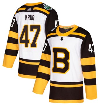 Authentic Adidas Youth Torey Krug Boston Bruins 2019 Winter Classic Jersey - White