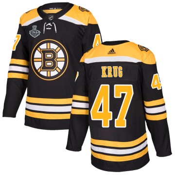 Authentic Adidas Youth Torey Krug Boston Bruins Home 2019 Stanley Cup Final Bound Jersey - Black