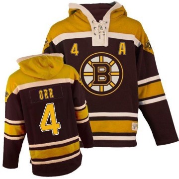 Authentic Youth Bobby Orr Boston Bruins Old Time Hockey Sawyer Hooded Sweatshirt - Black