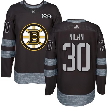 Authentic Youth Chris Nilan Boston Bruins 1917-2017 100th Anniversary Jersey - Black