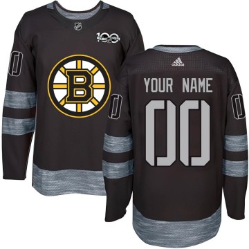 Authentic Youth Custom Boston Bruins Custom 1917-2017 100th Anniversary Jersey - Black