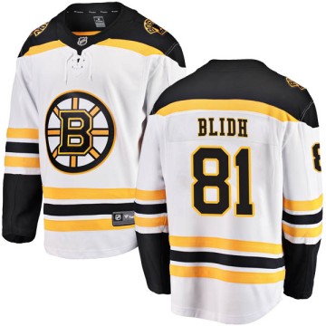 Breakaway Fanatics Branded Men's Anton Blidh Boston Bruins Away Jersey - White