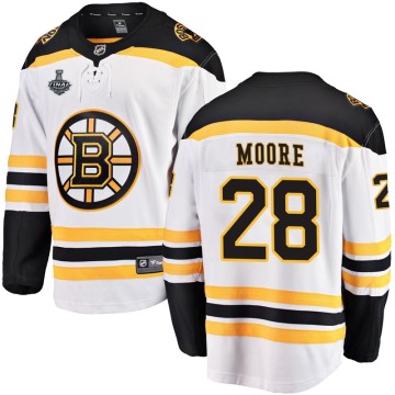 Breakaway Fanatics Branded Men's Dominic Moore Boston Bruins Away 2019 Stanley Cup Final Bound Jersey - White