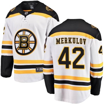 Breakaway Fanatics Branded Men's Georgii Merkulov Boston Bruins Away Jersey - White