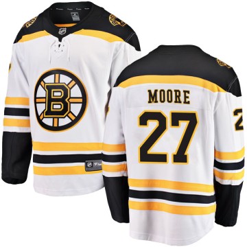 Breakaway Fanatics Branded Men's John Moore Boston Bruins Away Jersey - White