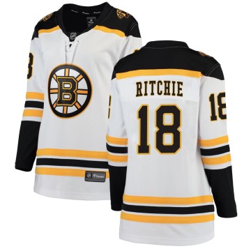 Breakaway Fanatics Branded Women's Brett Ritchie Boston Bruins Away Jersey - White