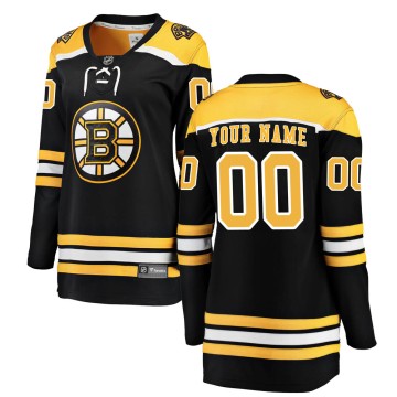 Breakaway Fanatics Branded Women's Custom Boston Bruins Custom Home Jersey - Black