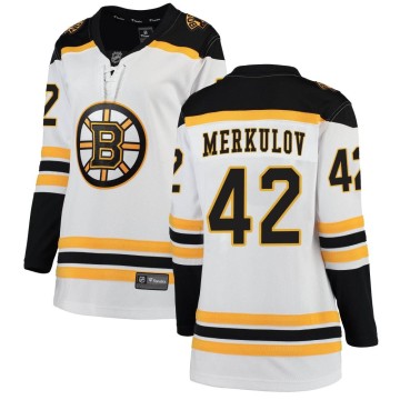 Breakaway Fanatics Branded Women's Georgii Merkulov Boston Bruins Away Jersey - White