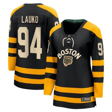 Breakaway Fanatics Branded Women's Jakub Lauko Boston Bruins 2023 Winter Classic Jersey - Black