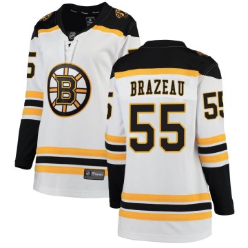 Breakaway Fanatics Branded Women's Justin Brazeau Boston Bruins Away Jersey - White
