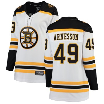 Breakaway Fanatics Branded Women's Linus Arnesson Boston Bruins Away Jersey - White