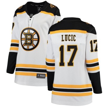 Breakaway Fanatics Branded Women's Milan Lucic Boston Bruins Away Jersey - White