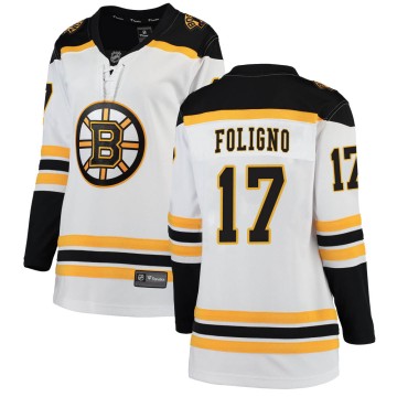 Breakaway Fanatics Branded Women's Nick Foligno Boston Bruins Away Jersey - White