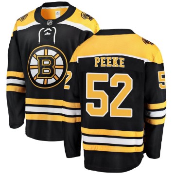 Breakaway Fanatics Branded Youth Andrew Peeke Boston Bruins Home Jersey - Black