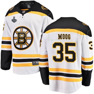 Breakaway Fanatics Branded Youth Andy Moog Boston Bruins Away 2019 Stanley Cup Final Bound Jersey - White