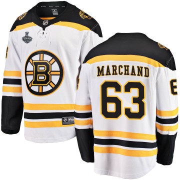Breakaway Fanatics Branded Youth Brad Marchand Boston Bruins Away 2019 Stanley Cup Final Bound Jersey - White