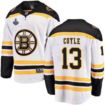 Breakaway Fanatics Branded Youth Charlie Coyle Boston Bruins Away 2019 Stanley Cup Final Bound Jersey - White