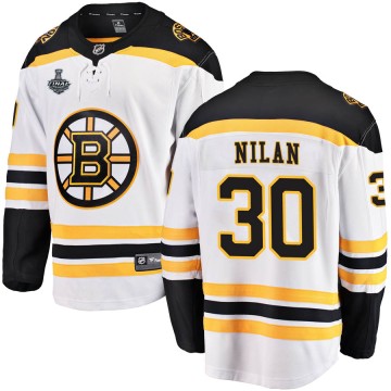 Breakaway Fanatics Branded Youth Chris Nilan Boston Bruins Away 2019 Stanley Cup Final Bound Jersey - White