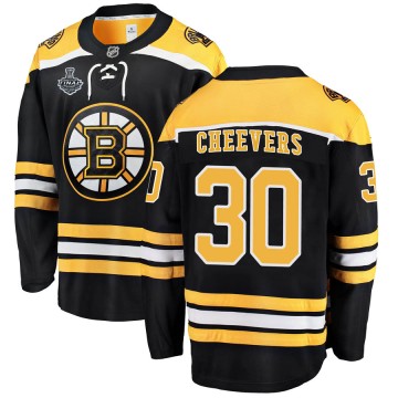 Breakaway Fanatics Branded Youth Gerry Cheevers Boston Bruins Home 2019 Stanley Cup Final Bound Jersey - Black