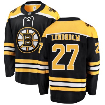Breakaway Fanatics Branded Youth Hampus Lindholm Boston Bruins Home Jersey - Black