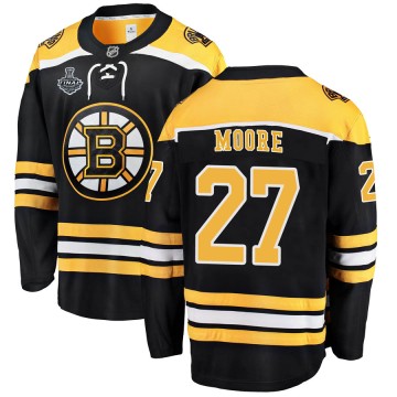 Breakaway Fanatics Branded Youth John Moore Boston Bruins Home 2019 Stanley Cup Final Bound Jersey - Black