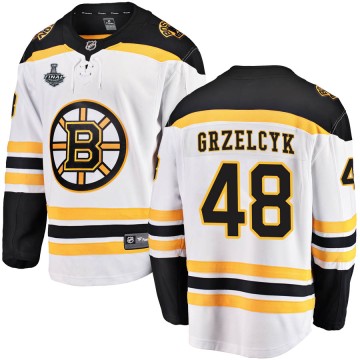 Breakaway Fanatics Branded Youth Matt Grzelcyk Boston Bruins Away 2019 Stanley Cup Final Bound Jersey - White