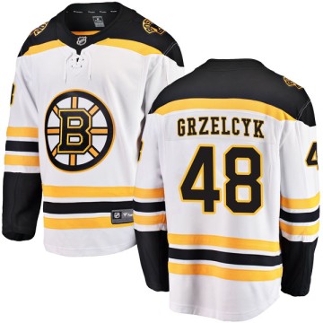 Breakaway Fanatics Branded Youth Matt Grzelcyk Boston Bruins Away Jersey - White