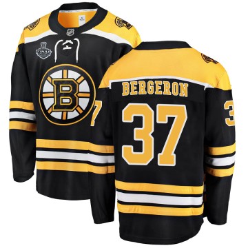 Breakaway Fanatics Branded Youth Patrice Bergeron Boston Bruins Home 2019 Stanley Cup Final Bound Jersey - Black