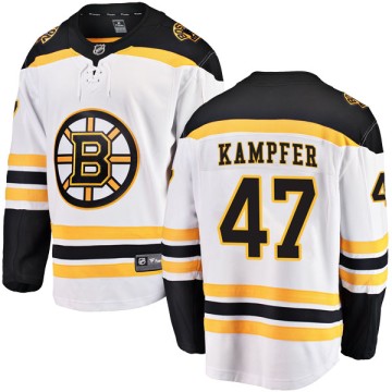 Breakaway Fanatics Branded Youth Steve Kampfer Boston Bruins Away Jersey - White