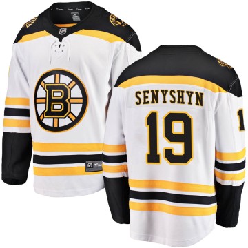Breakaway Fanatics Branded Youth Zach Senyshyn Boston Bruins Away Jersey - White