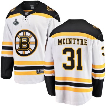 Breakaway Fanatics Branded Youth Zane McIntyre Boston Bruins Away 2019 Stanley Cup Final Bound Jersey - White