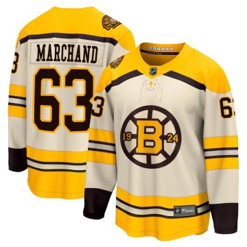 Premier Fanatics Branded Men's Brad Marchand Boston Bruins Breakaway 100th Anniversary Jersey - Cream