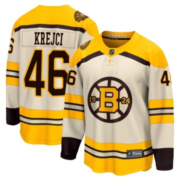 Premier Fanatics Branded Men's David Krejci Boston Bruins Breakaway 100th Anniversary Jersey - Cream