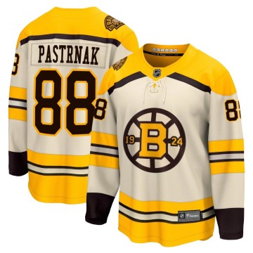 Premier Fanatics Branded Men's David Pastrnak Boston Bruins Breakaway 100th Anniversary Jersey - Cream