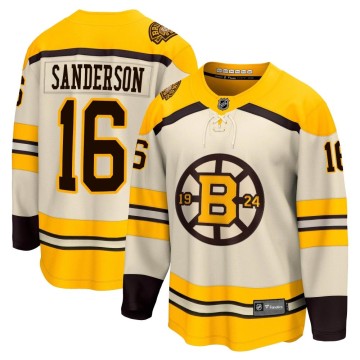Premier Fanatics Branded Men's Derek Sanderson Boston Bruins Breakaway 100th Anniversary Jersey - Cream