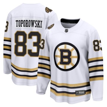 Premier Fanatics Branded Men's Luke Toporowski Boston Bruins Breakaway 100th Anniversary Jersey - White