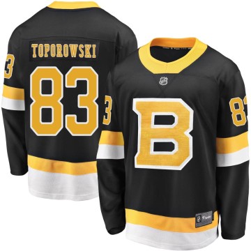 Premier Fanatics Branded Men's Luke Toporowski Boston Bruins Breakaway Alternate Jersey - Black
