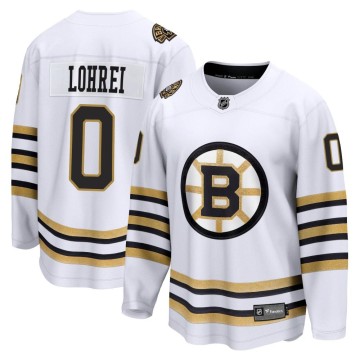 Premier Fanatics Branded Men's Mason Lohrei Boston Bruins Breakaway 100th Anniversary Jersey - White