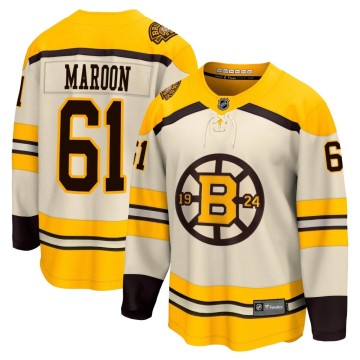 Premier Fanatics Branded Men's Pat Maroon Boston Bruins Breakaway 100th Anniversary Jersey - Cream
