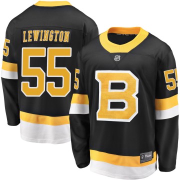 Premier Fanatics Branded Men's Tyler Lewington Boston Bruins Breakaway Alternate Jersey - Black