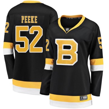 Premier Fanatics Branded Women's Andrew Peeke Boston Bruins Breakaway Alternate Jersey - Black