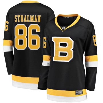 Premier Fanatics Branded Women's Anton Stralman Boston Bruins Breakaway Alternate Jersey - Black