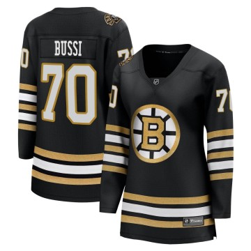 Premier Fanatics Branded Women's Brandon Bussi Boston Bruins Breakaway 100th Anniversary Jersey - Black