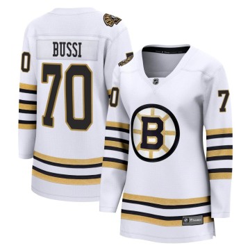 Premier Fanatics Branded Women's Brandon Bussi Boston Bruins Breakaway 100th Anniversary Jersey - White
