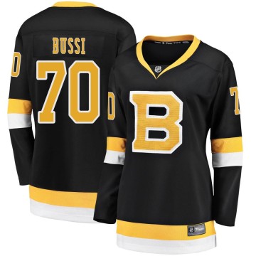 Premier Fanatics Branded Women's Brandon Bussi Boston Bruins Breakaway Alternate Jersey - Black