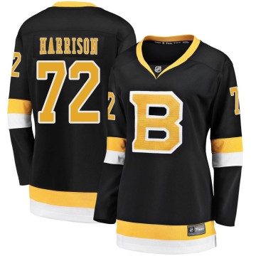 Premier Fanatics Branded Women's Brett Harrison Boston Bruins Breakaway Alternate Jersey - Black