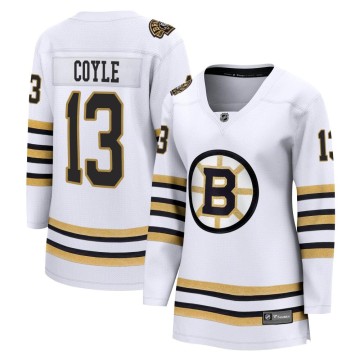 Premier Fanatics Branded Women's Charlie Coyle Boston Bruins Breakaway 100th Anniversary Jersey - White