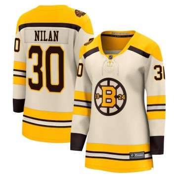 Premier Fanatics Branded Women's Chris Nilan Boston Bruins Breakaway 100th Anniversary Jersey - Cream
