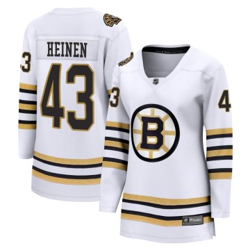 Premier Fanatics Branded Women's Danton Heinen Boston Bruins Breakaway 100th Anniversary Jersey - White